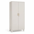 Armoire de chambre 2 portes en panneaux MDF blanc 80 x 40 x 180 cm