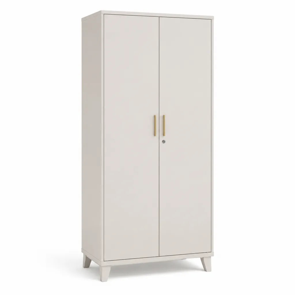 Armoire de chambre 2 portes en panneaux MDF blanc 80 x 40 x 180 cm