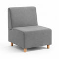 Module central de canape 1 place rectangulaire en polyester gris 63 x 63 x 60 cm